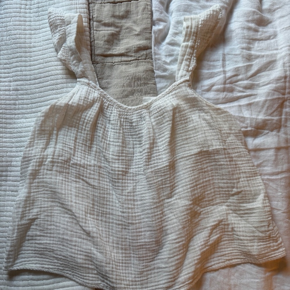 BB Dakota by Steve Madden Solid Cool Million Top, Size Large, Ivory